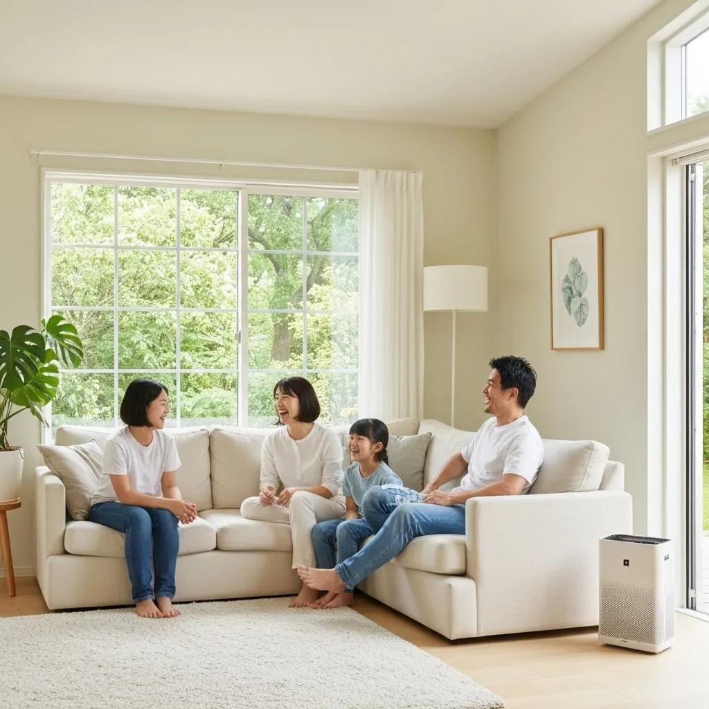 Family enjoying a healthy home environment free from mold and allergens