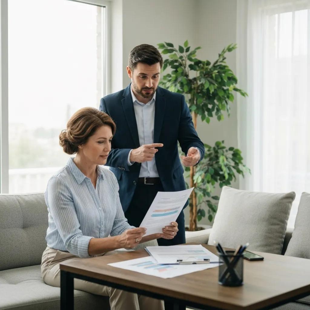 Homeowner discussing financial benefits of mold testing with an advisor