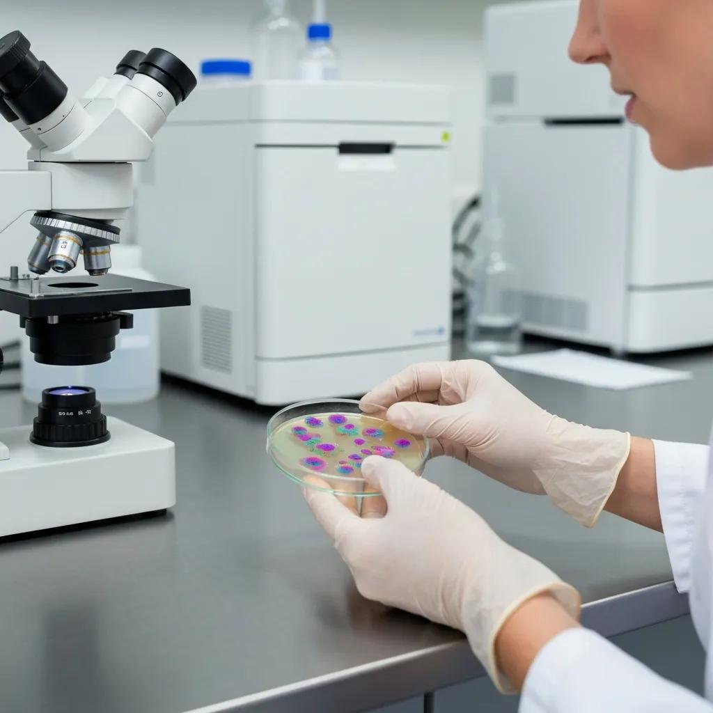 Laboratory technicians analyzing samples for mycotoxins using advanced testing equipment